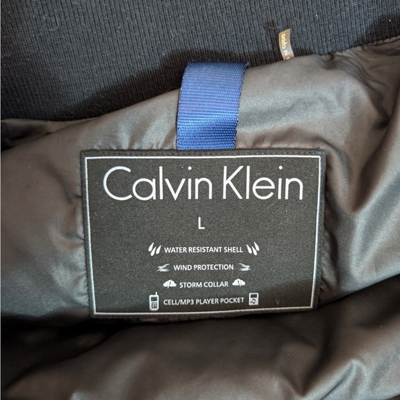 Calvin Klein Men’s Winter Coat Jackets Bomber Pockets Grey Full Zip - Picture 8 of 9